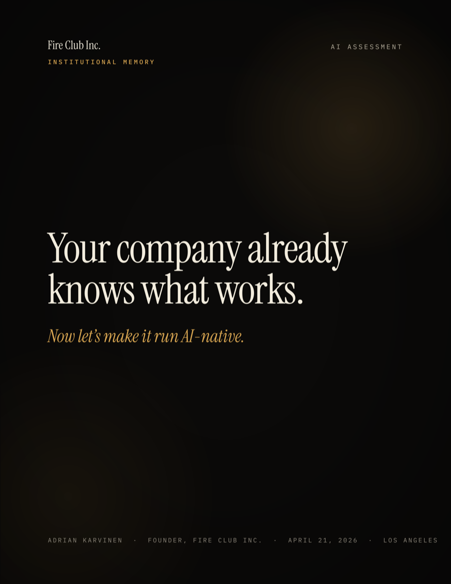 Cover page: Your company already knows what works. Now let's make it run AI native.