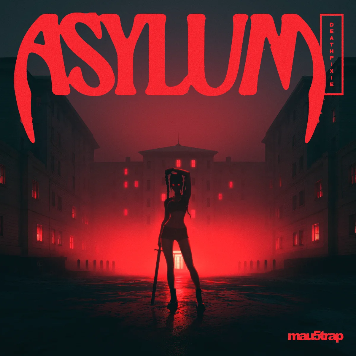 The cover artwork for the DEATHPIXIE EP ASYLUM on mau5trap.
